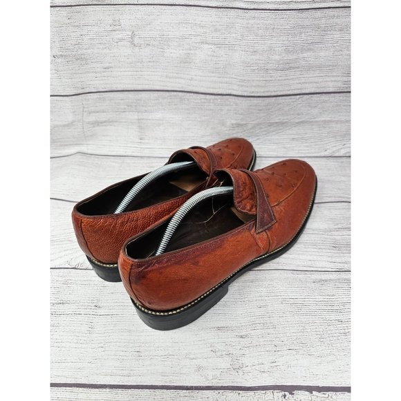 Ostrich Men's Penny Loafer Size 12 with Wood Sole - Picture 6 of 16